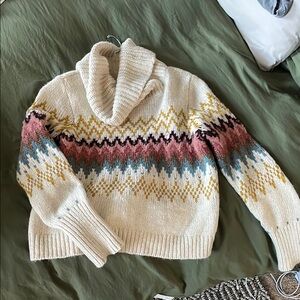 Cream Cowl Neck Sweater